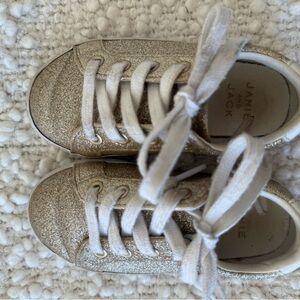 Janie and Jack Glittery Gold Sneakers
